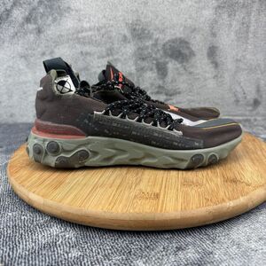 Nike ISPA React Runner Shoes Mens Size 5 Olive Black Orange AR8555-200